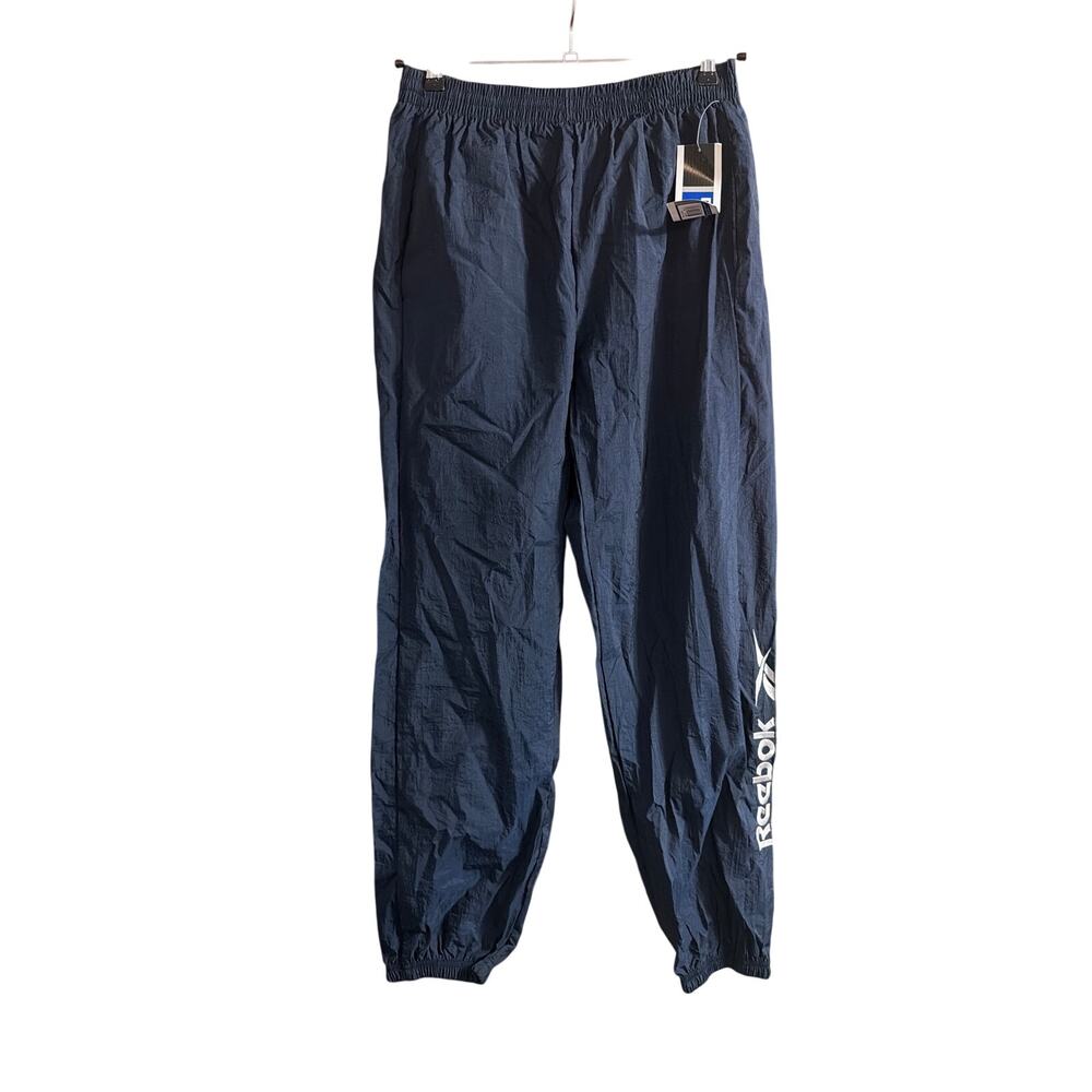 Reebok Men's Windbreaker Sweatpants Black & White Size Large L New Vtg